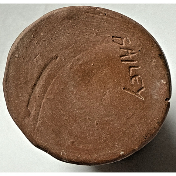 MCM Bailey Studio Art Pottery Glazed Vase Weed Pot Brown Green As Is - Picture 10 of 15